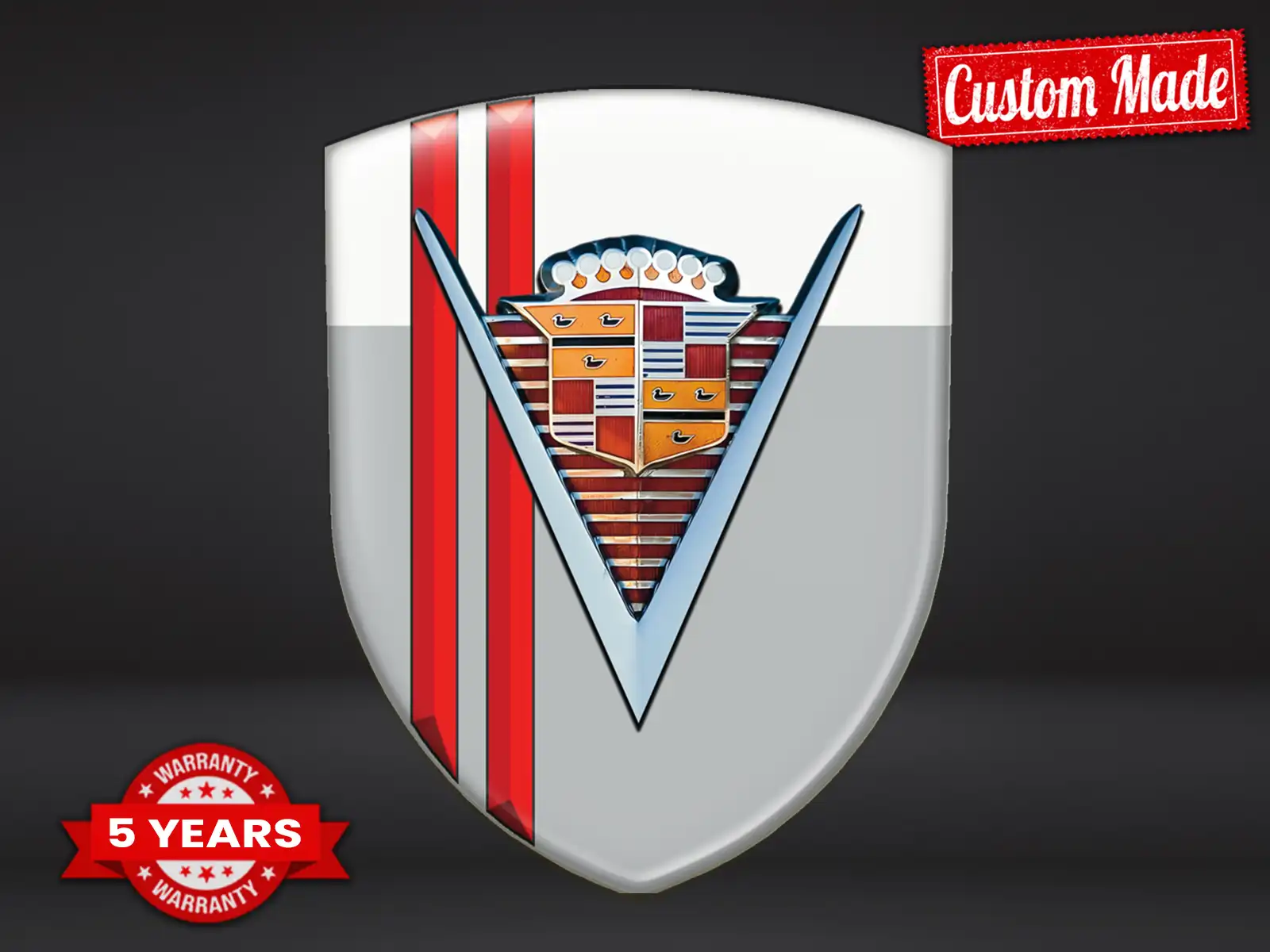 Cadillac Sticker Silicone Édition Limitée Étiquettes Dôme Luxe ST